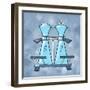 Blue On Blue Salt And Pepper-Larry Hunter-Framed Giclee Print