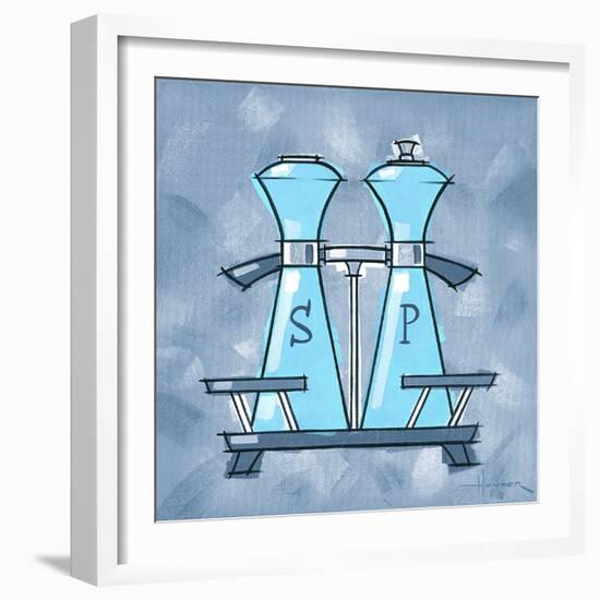 Blue On Blue Salt And Pepper-Larry Hunter-Framed Giclee Print