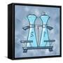 Blue On Blue Salt And Pepper-Larry Hunter-Framed Stretched Canvas