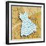 Blue on White-Roderick E. Stevens-Framed Giclee Print