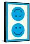 Blue Opposed Happy Faces-null-Framed Stretched Canvas