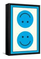 Blue Opposed Happy Faces-null-Framed Stretched Canvas