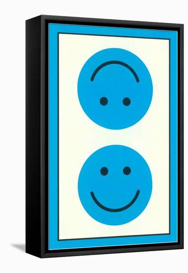 Blue Opposed Happy Faces-null-Framed Stretched Canvas