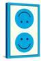 Blue Opposed Happy Faces-null-Stretched Canvas