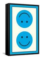 Blue Opposed Happy Faces-null-Framed Stretched Canvas