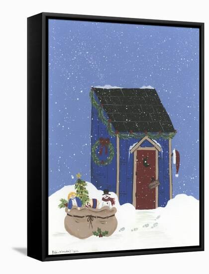 Blue Outhouse-Debbie McMaster-Framed Stretched Canvas