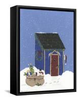 Blue Outhouse-Debbie McMaster-Framed Stretched Canvas