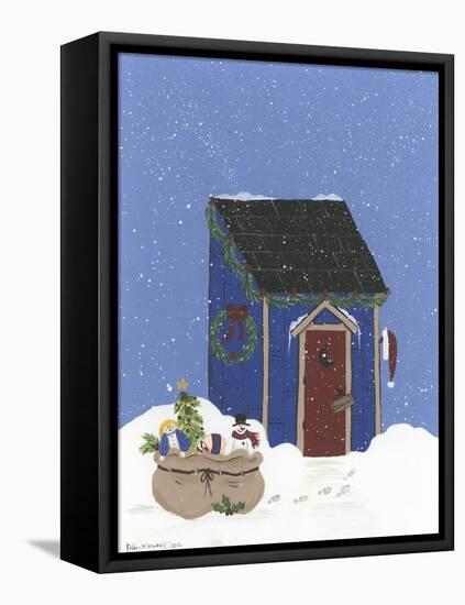 Blue Outhouse-Debbie McMaster-Framed Stretched Canvas