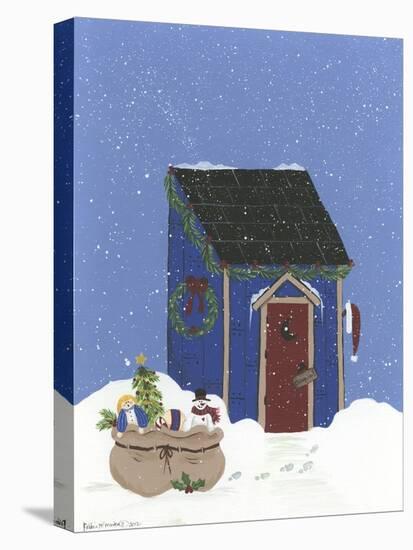 Blue Outhouse-Debbie McMaster-Stretched Canvas