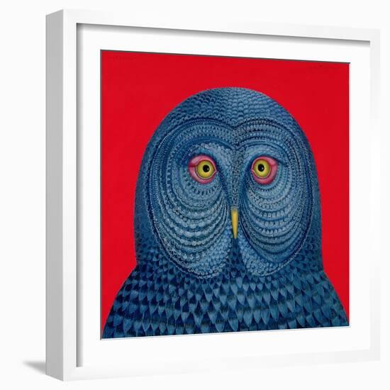 Blue Owl, 1995-Tamas Galambos-Framed Giclee Print