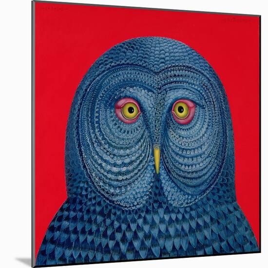 Blue Owl, 1995-Tamas Galambos-Mounted Giclee Print