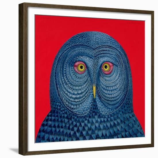 Blue Owl, 1995-Tamas Galambos-Framed Giclee Print