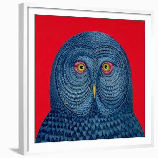 Blue Owl, 1995-Tamas Galambos-Framed Giclee Print