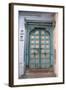 Blue-painted door, Jojawar, Rajasthan, India.-Inger Hogstrom-Framed Photographic Print