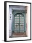 Blue-painted door, Jojawar, Rajasthan, India.-Inger Hogstrom-Framed Photographic Print