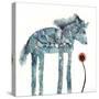 Blue Painted Pony-Wyanne-Stretched Canvas