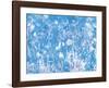 Blue Painted Texture Background with White Floral and butterflies-Bee Sturgis-Framed Giclee Print