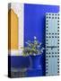 Blue Paintwork, Jardin Majorelle, Owned by Yves St. Laurent, Marrakech, Morocco-Stephen Studd-Stretched Canvas