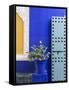 Blue Paintwork, Jardin Majorelle, Owned by Yves St. Laurent, Marrakech, Morocco-Stephen Studd-Framed Stretched Canvas