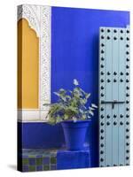 Blue Paintwork, Jardin Majorelle, Owned by Yves St. Laurent, Marrakech, Morocco-Stephen Studd-Stretched Canvas