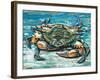 Blue Palette Crab I-Carolee Vitaletti-Framed Art Print