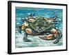 Blue Palette Crab I-Carolee Vitaletti-Framed Art Print