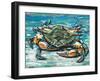 Blue Palette Crab I-Carolee Vitaletti-Framed Art Print