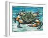 Blue Palette Crab I-Carolee Vitaletti-Framed Art Print