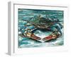 Blue Palette Crab II-Carolee Vitaletti-Framed Art Print