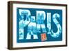 Blue Paris Large Letter-null-Framed Art Print