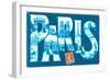 Blue Paris Large Letter-null-Framed Art Print