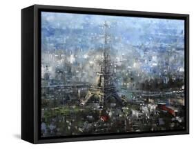 Blue Paris-Mark Lague-Framed Stretched Canvas