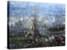 Blue Paris-Mark Lague-Stretched Canvas