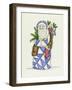 Blue Patchwork Santa-Debbie McMaster-Framed Giclee Print