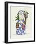 Blue Patchwork Santa-Debbie McMaster-Framed Giclee Print