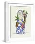 Blue Patchwork Santa-Debbie McMaster-Framed Giclee Print