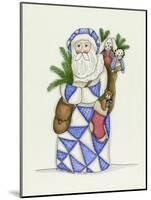 Blue Patchwork Santa-Debbie McMaster-Mounted Giclee Print