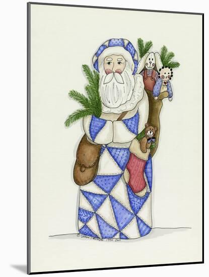 Blue Patchwork Santa-Debbie McMaster-Mounted Giclee Print