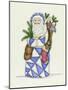 Blue Patchwork Santa-Debbie McMaster-Mounted Giclee Print