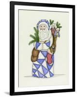 Blue Patchwork Santa-Debbie McMaster-Framed Giclee Print