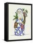 Blue Patchwork Santa-Debbie McMaster-Framed Stretched Canvas