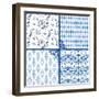 Blue Patterns-Irina Trzaskos Studio-Framed Giclee Print