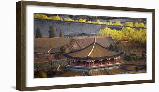 Blue Pavilion Green Trees Forbidden City, Beijing, China-William Perry-Framed Photographic Print