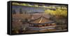 Blue Pavilion Green Trees Forbidden City, Beijing, China-William Perry-Framed Stretched Canvas