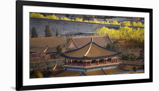Blue Pavilion Green Trees Forbidden City, Beijing, China-William Perry-Framed Photographic Print