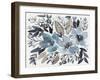 Blue & Paynes Blooms I-Jennifer Goldberger-Framed Art Print