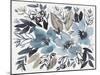 Blue & Paynes Blooms I-Jennifer Goldberger-Mounted Art Print