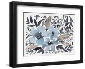 Blue & Paynes Blooms II-Jennifer Goldberger-Framed Art Print