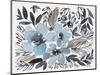 Blue & Paynes Blooms II-Jennifer Goldberger-Mounted Art Print