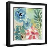 Blue Peach Floral I-Gayle Kabaker-Framed Giclee Print